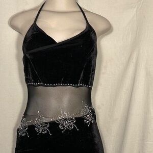 Black silver elegant maxi dress